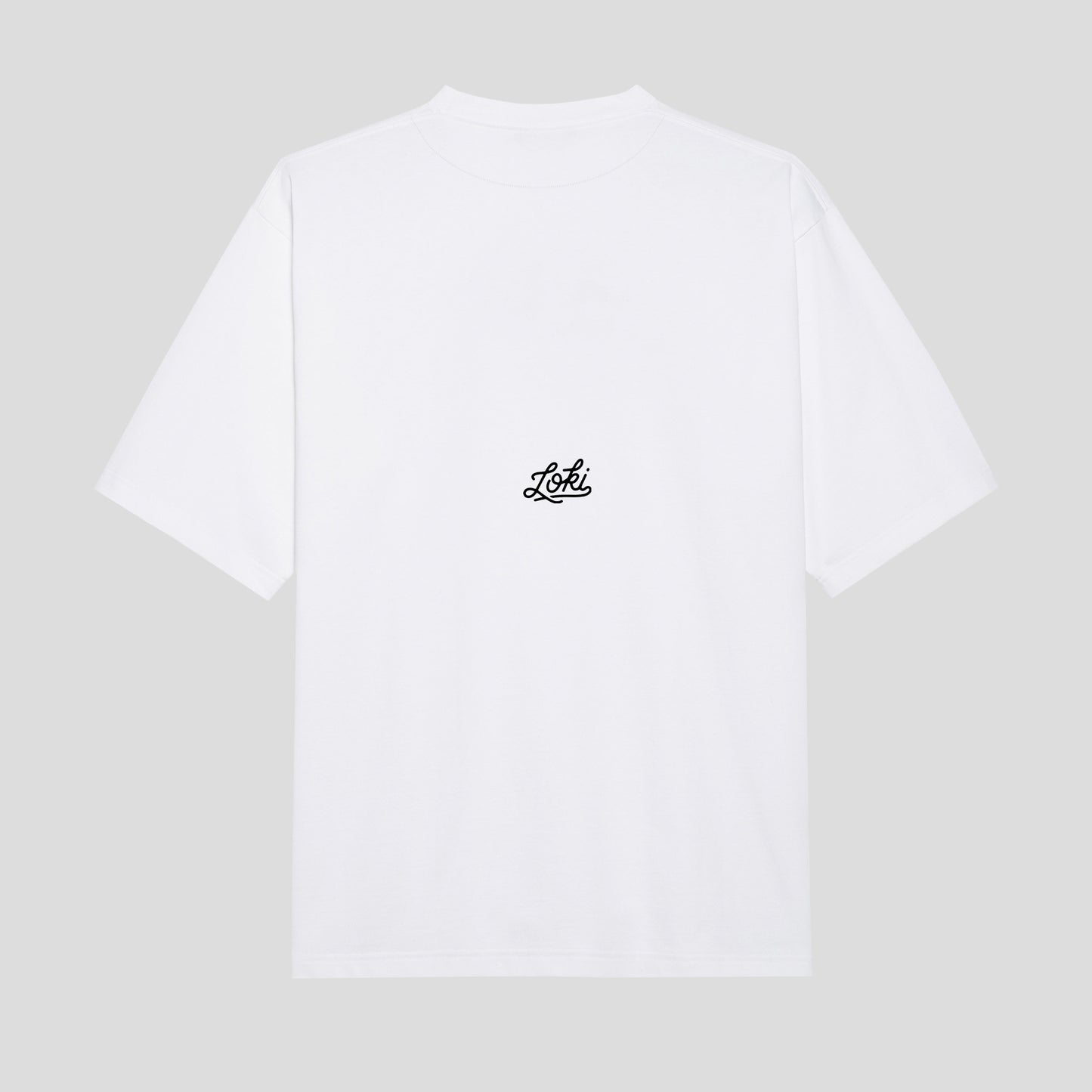 White Minimalist Loki Clothing Tee